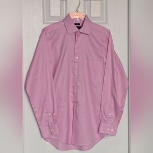 ALFRED SUNG Men's (Size 14 1/2 32/33) Pink Non-Iron Cotton Dress Shirt